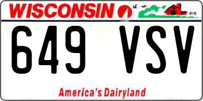 WI license plate 649VSV