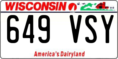 WI license plate 649VSY