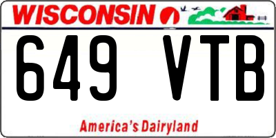 WI license plate 649VTB