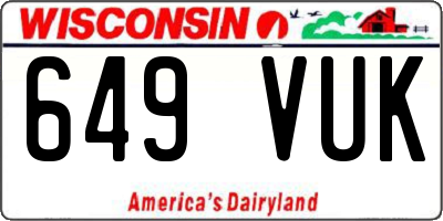 WI license plate 649VUK