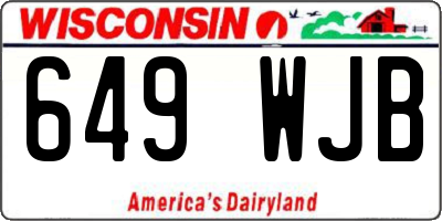 WI license plate 649WJB