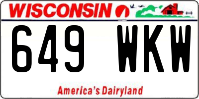 WI license plate 649WKW