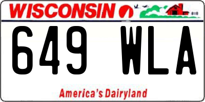 WI license plate 649WLA