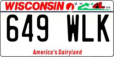 WI license plate 649WLK