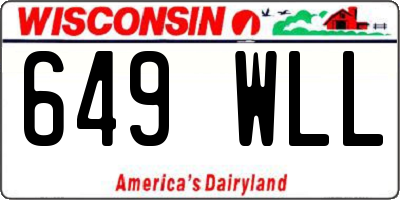 WI license plate 649WLL