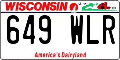 WI license plate 649WLR