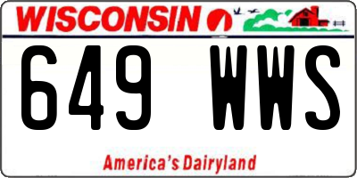 WI license plate 649WWS