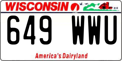 WI license plate 649WWU