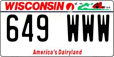 WI license plate 649WWW
