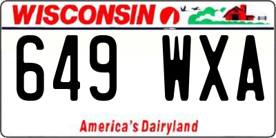 WI license plate 649WXA