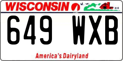 WI license plate 649WXB
