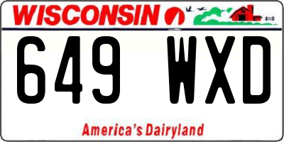 WI license plate 649WXD