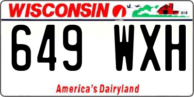 WI license plate 649WXH