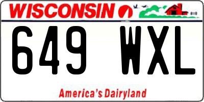 WI license plate 649WXL