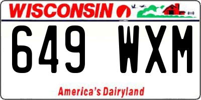 WI license plate 649WXM