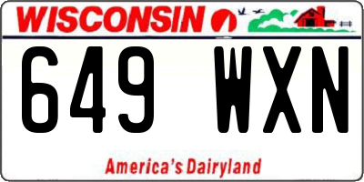 WI license plate 649WXN