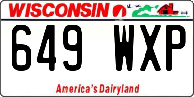 WI license plate 649WXP