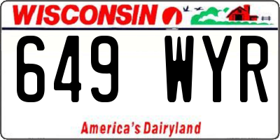 WI license plate 649WYR