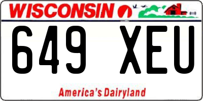 WI license plate 649XEU
