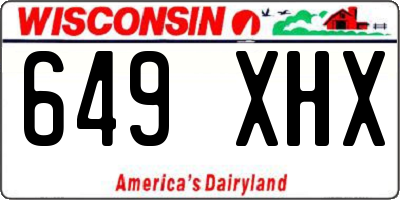 WI license plate 649XHX