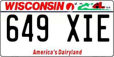 WI license plate 649XIE