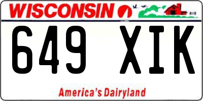 WI license plate 649XIK