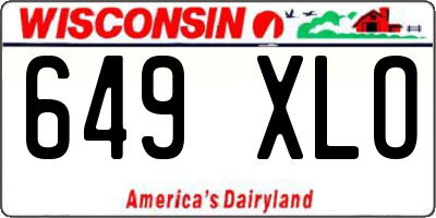WI license plate 649XLO