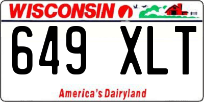 WI license plate 649XLT