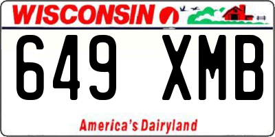 WI license plate 649XMB