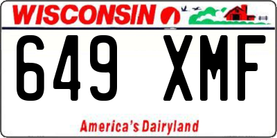WI license plate 649XMF