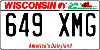 WI license plate 649XMG