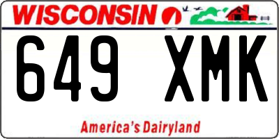 WI license plate 649XMK