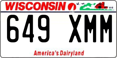 WI license plate 649XMM