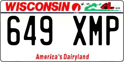 WI license plate 649XMP