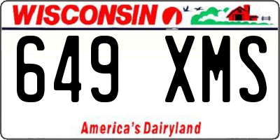 WI license plate 649XMS