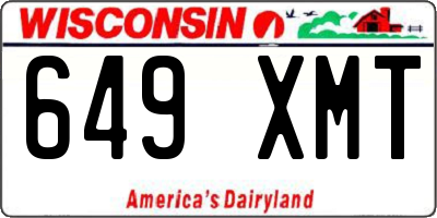 WI license plate 649XMT