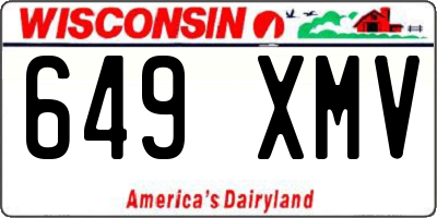 WI license plate 649XMV