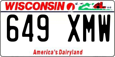WI license plate 649XMW