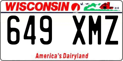 WI license plate 649XMZ