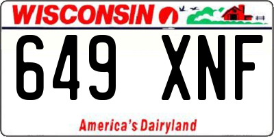 WI license plate 649XNF