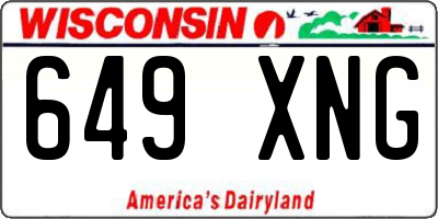 WI license plate 649XNG