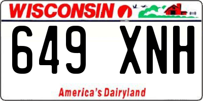 WI license plate 649XNH