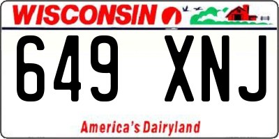 WI license plate 649XNJ