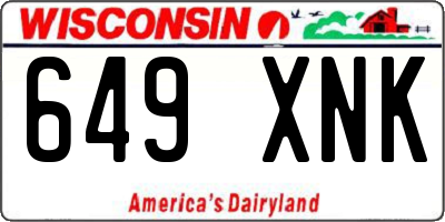 WI license plate 649XNK