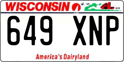 WI license plate 649XNP