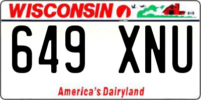 WI license plate 649XNU
