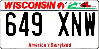 WI license plate 649XNW