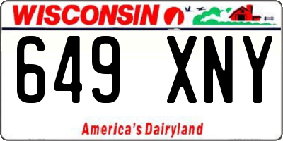 WI license plate 649XNY