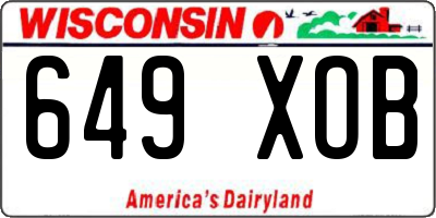 WI license plate 649XOB