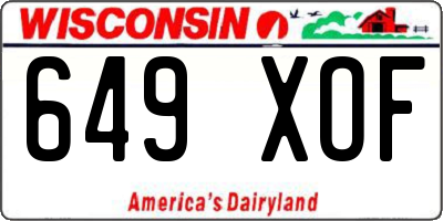WI license plate 649XOF